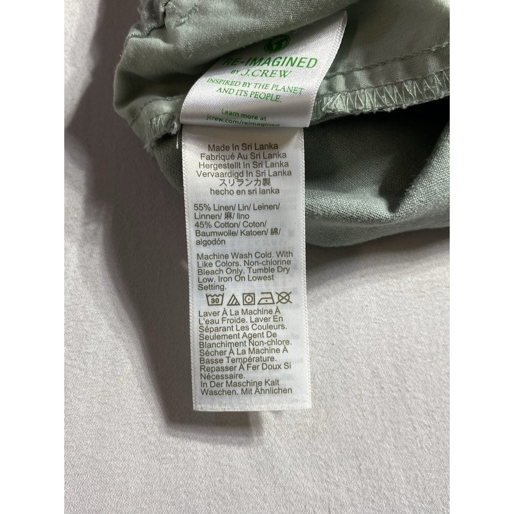 J.CREW Women's Green Linen Cotton Drawstring Wide-Leg Pants 26 Inseam - Picture 11 of 11